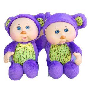Cabbage Patch CPK2013 Baby Twins In Purple Monkey Romper Costume 9" Doll Set Of2